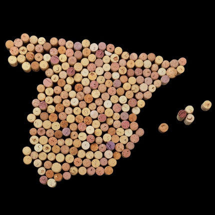 Mapa de España realizado con corchos de vino