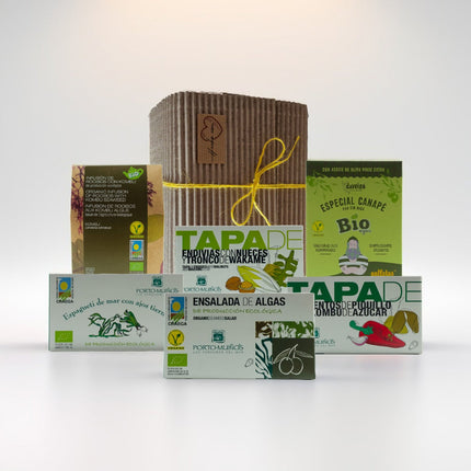 Pack de regalo vegana con conservas vegetales de Galicia