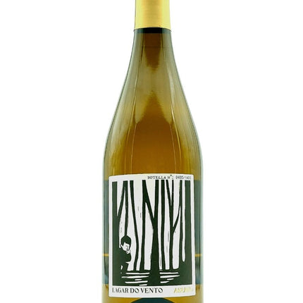 Botella de vino Asubío Godello de la Ribeira Sacra.