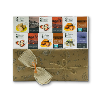 Caja regalo Lola de VinNatura con conservas premium de Galicia en caja imantada reutilizable y presentación elegante