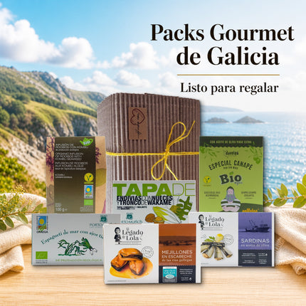 Pack Albura de VinNatura con conservas gourmet, algas ecológicas, tapas vegetales y dulces artesanales