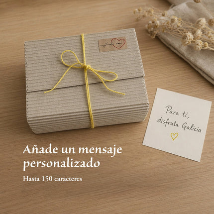 Pack de regalo VinNatura preparada con tarjeta personalizable para enviar un mensaje