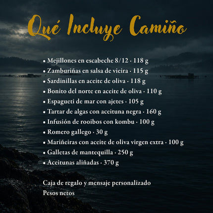 Contenido de la caja de regalo Camiño de VinNatura