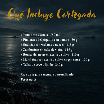 Contenido de la caja de regalo Cortegada de VinNatura