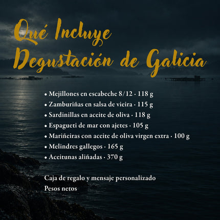 Qué Incluye de la Caja de regalo Degustación de Galicia con conservas artesanales