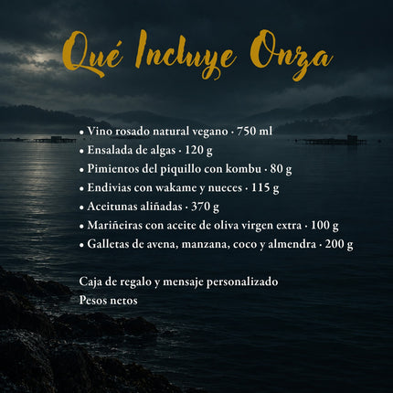 Contenido de la caja de regalo vegana Onza de VinNatura