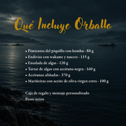 Contenido de la caja de regalo Orballo de VinNatura