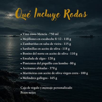 Contenido de la caja de regalo Rodas de VinNatura