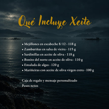 Contenido del pack Xeito de VinNatura con conservas gourmet
