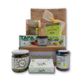 Regalo gourmet vegano Terra con productos vegetales de Galicia, algas ecológicas, tapas vegetales y presentación para regalar