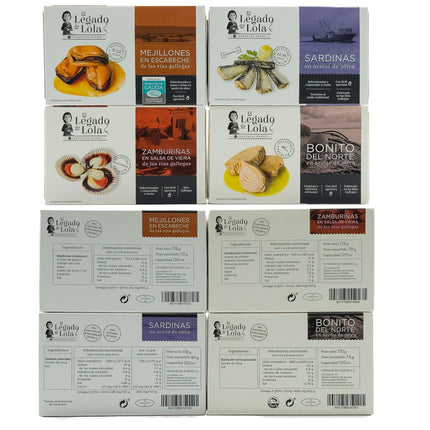 Etiquetas de conservas artesanales de la caja gourmet Vionta